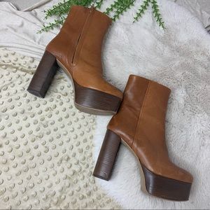 Free People Friday Night Platform Leather Boots 39